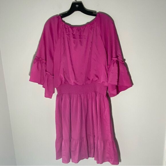 Le Gali Off The Shoulder Helene Dress Fuchsia - Picture 6 of 6